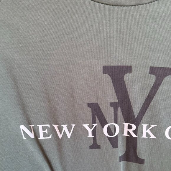 J.ING NYC Graphic Long Sleeve Dress | Olive Green Streetwear XS - Picture 3 of 5